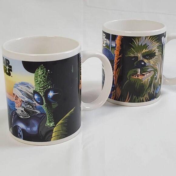 Star Wars Coffee Mug Set of 2 – Chewbacca, Han Solo, Lando, Greedo – Vintage Gal - Picture 4 of 9